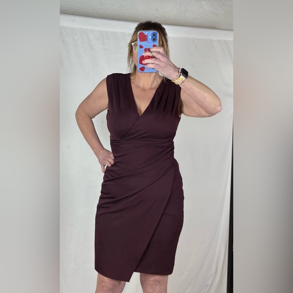 White House Black Market Deep Burgundy Midi Dress